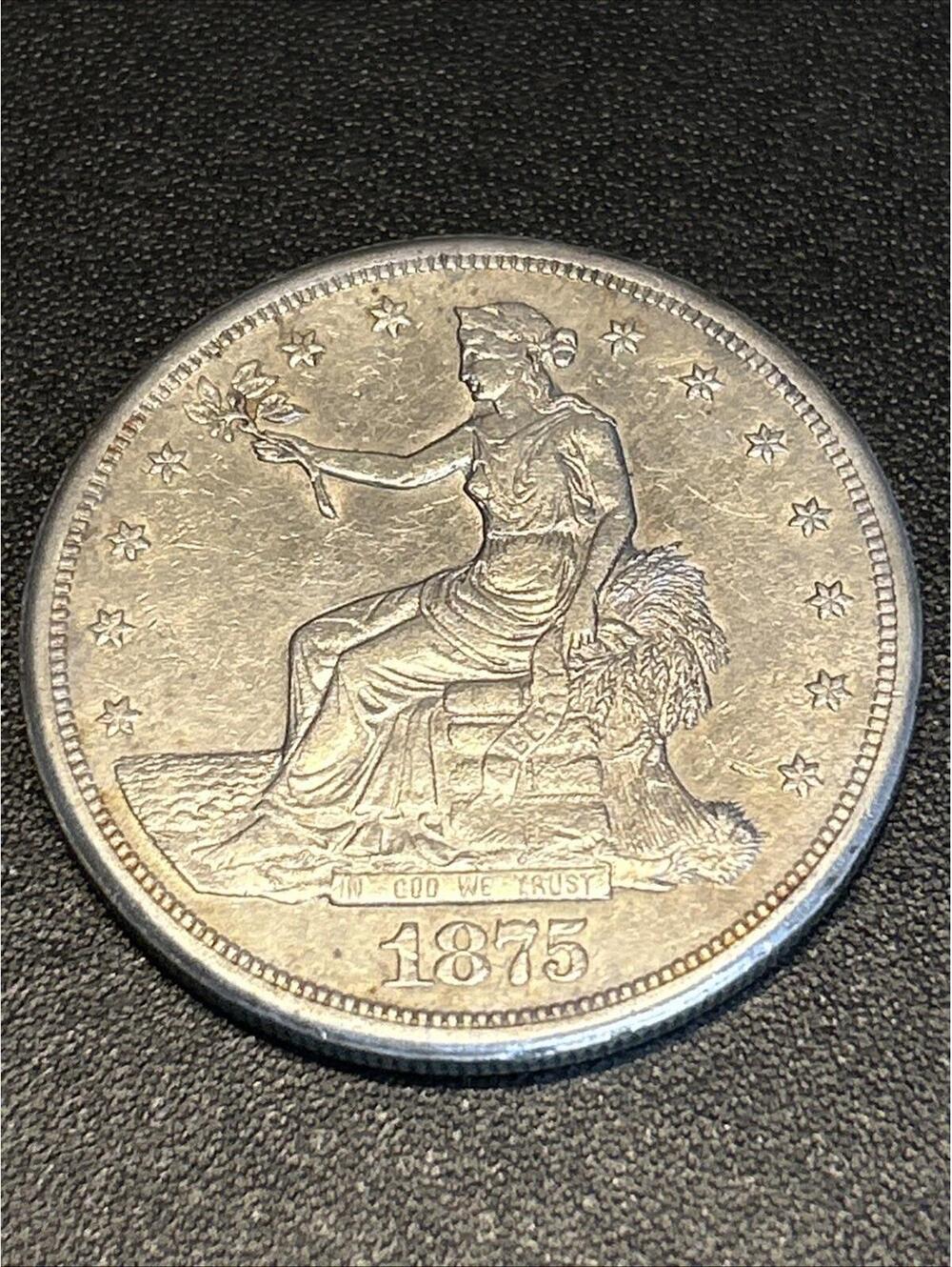 1875 S Trade Dollar-Better Date-No Chop Marks